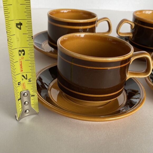 Vintage MCM Royal‎ Alma Staffordshire Ironware Cups and Sucers Set of 4 - Picture 15 of 16